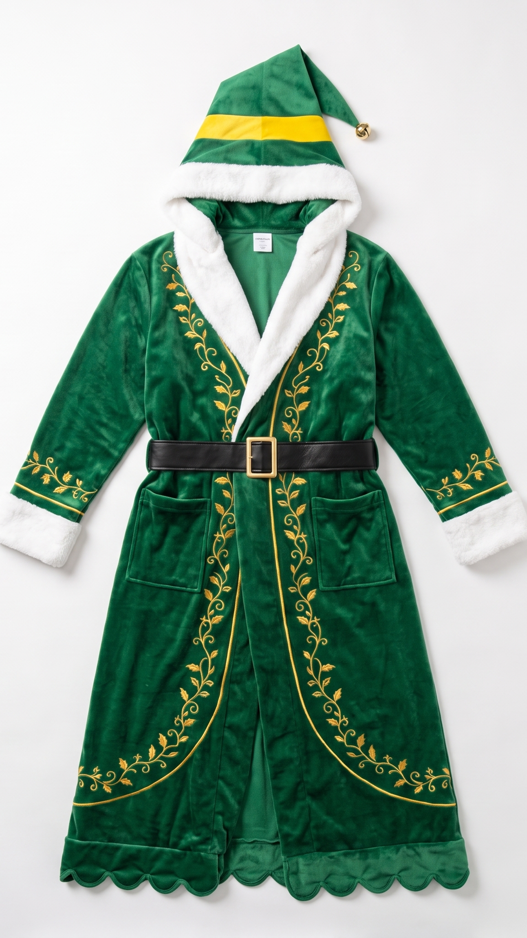 Elf Blankets Heated Robe - Buddy Green flat lay